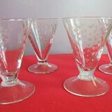 Lot 4 glasses aperitif shape conical Height 10 cm