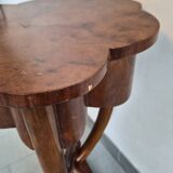 Art Nouveau side table in elm burl