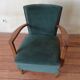Fauteuil des années 50 velours vert