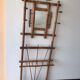 Antique rattan coat rack
