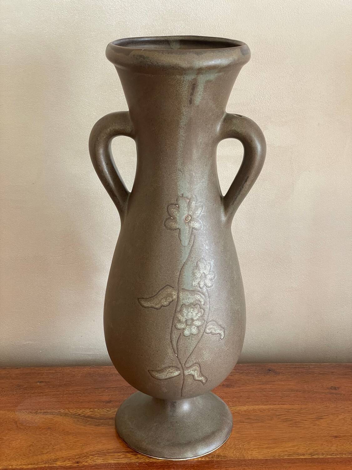 Large stoneware amphora vase