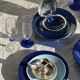 Set of 12 vintage blue ceramic plates D23