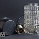 Vintage pendant light in textured molded glass and chrome metal