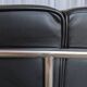 Set of 2 Mid-century Black Leather Lounge Chairs / Italian Design Armchairs