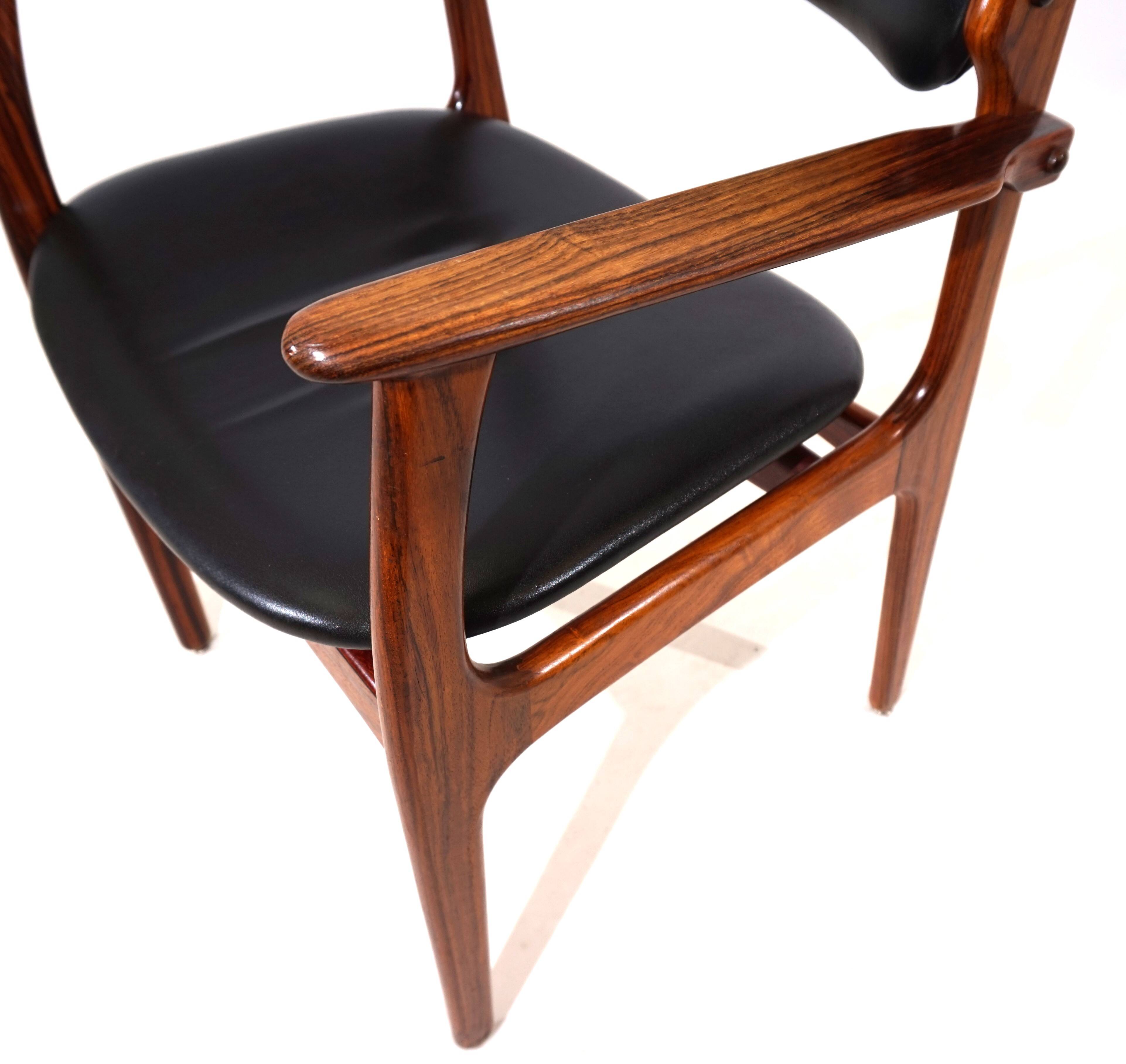 Erik Buck lot de 4 chaises de salle à manger en palissandre OD 50 pour OD Mobler