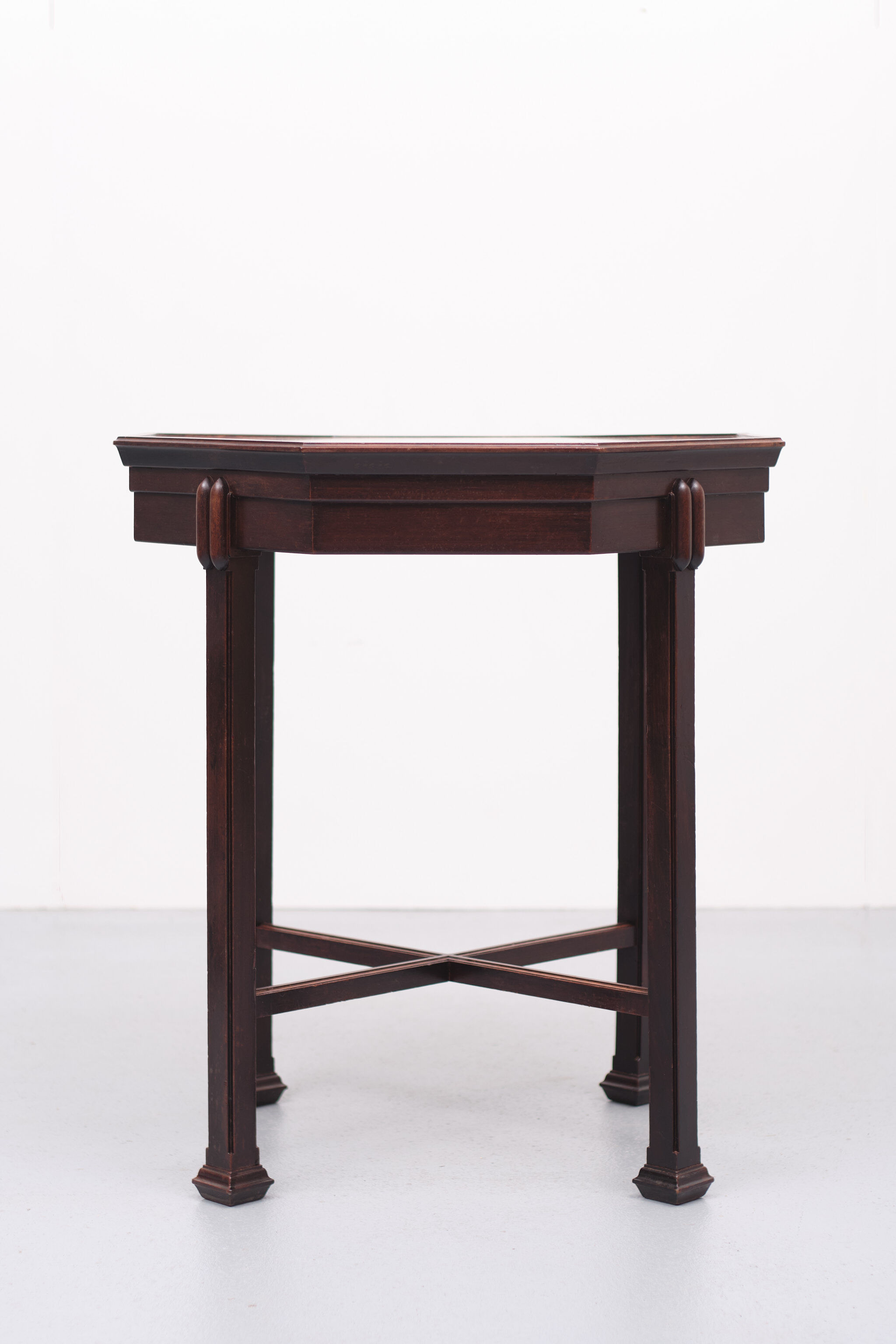 Dutch Art Deco octagonal mahogany side table 1925