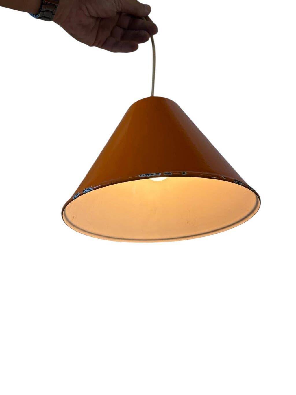 Vintage orange metal pendant light