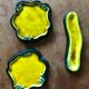 Set of 3 enamelled cracked ceramics signed Jeannine Gilles