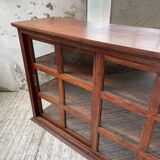 Mahogany sideboard with sliding glass doors