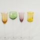 Set of 6 multicoloured liqueur glasses, designed in the 1970s.