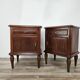 Pair of 1950s Art Decò bedside tables with mirrored top