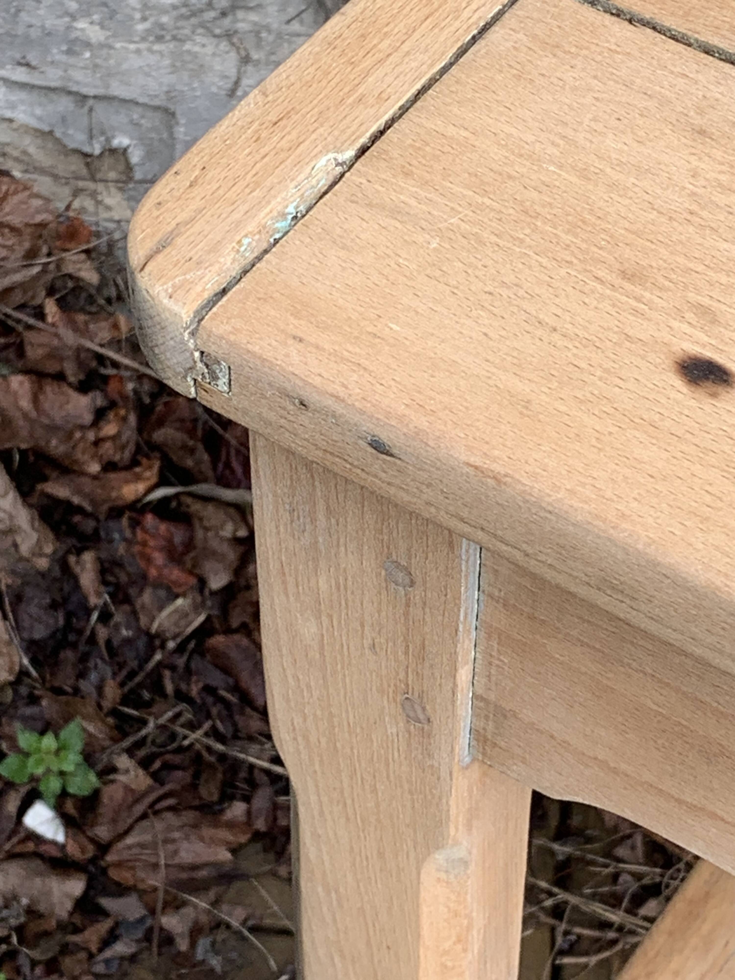 Art Deco farmhouse table in raw wood