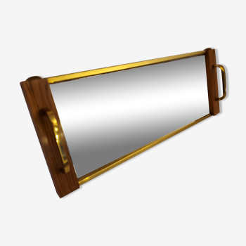 Mirror top 50's wood and brass