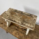 Small stool or Hungarian bench in pastel blue.