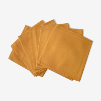 Set de 6 serviettes de table en coton couleur paprika