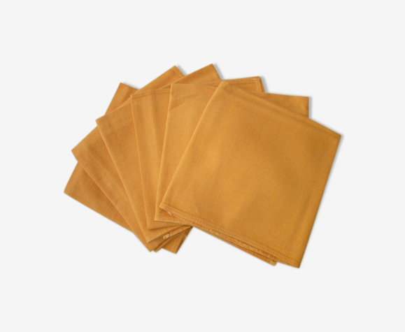 Set de 6 serviettes de table en coton couleur paprika