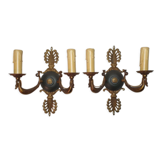 Paire d'appliques en bronze de style Empire