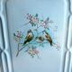 Porte-ustensiles de cuisine art déco tôle émaillée 3 oiseaux