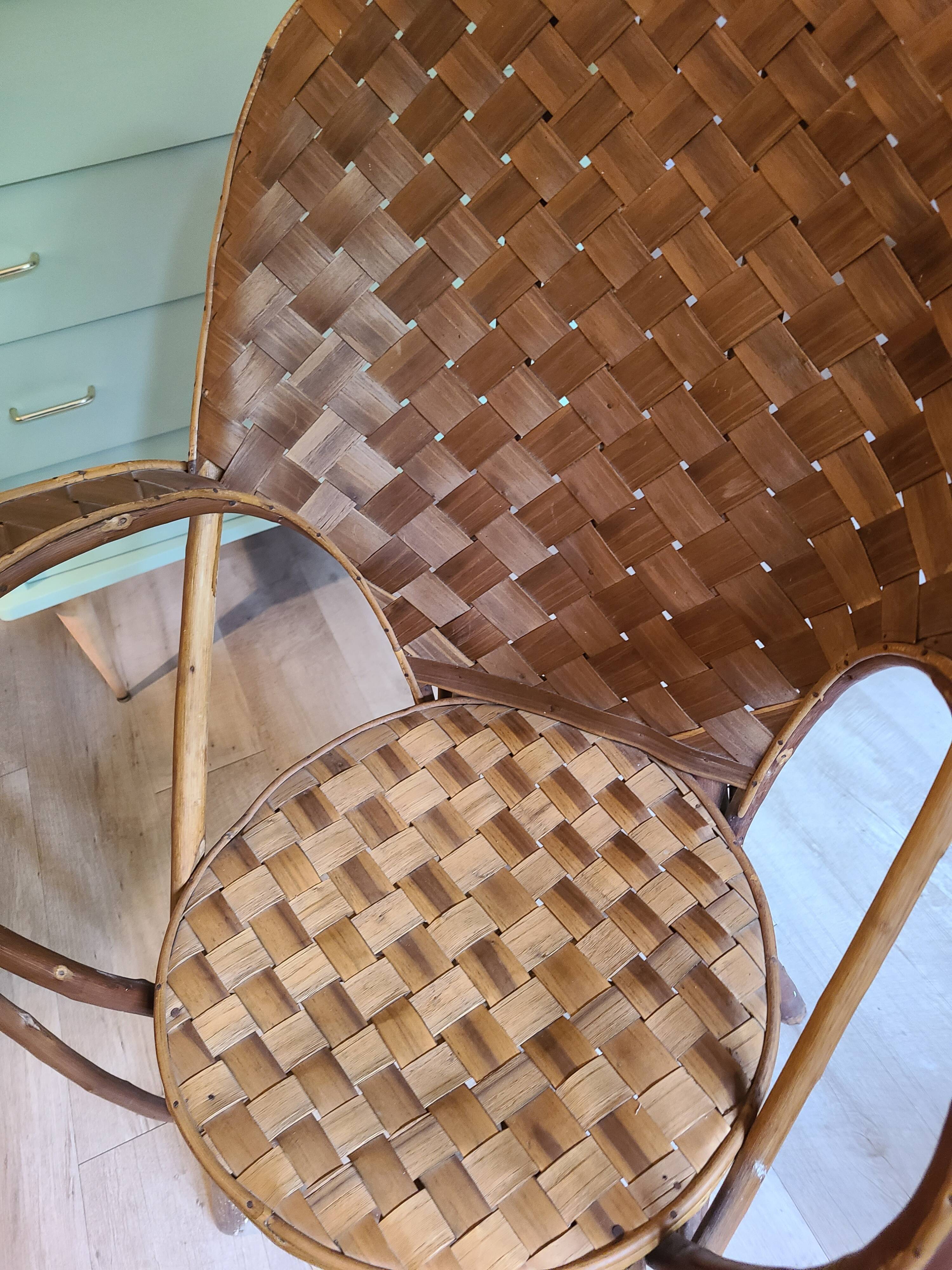 Fauteuil en chataigner tressé
