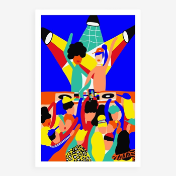 Art poster, signed and numbered by the artist, Couleurs et Fête