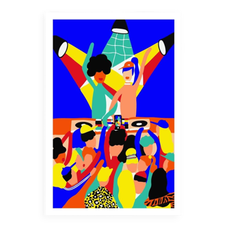 Art poster, signed and numbered by the artist, Couleurs et Fête
