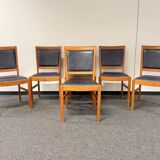 Vintage Set of 6 Solid Wood & Leather Chairs – FOLRM 75 by Andreas Hansen (Price is for 6)