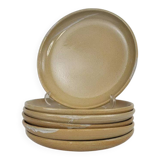 6 stoneware dinner plates, Auger Pottery