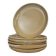 6 assiettes plates en grès Poterie Auger