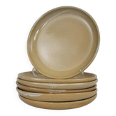 6 assiettes plates en grès Poterie Auger