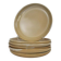 6 assiettes plates en grès Poterie Auger