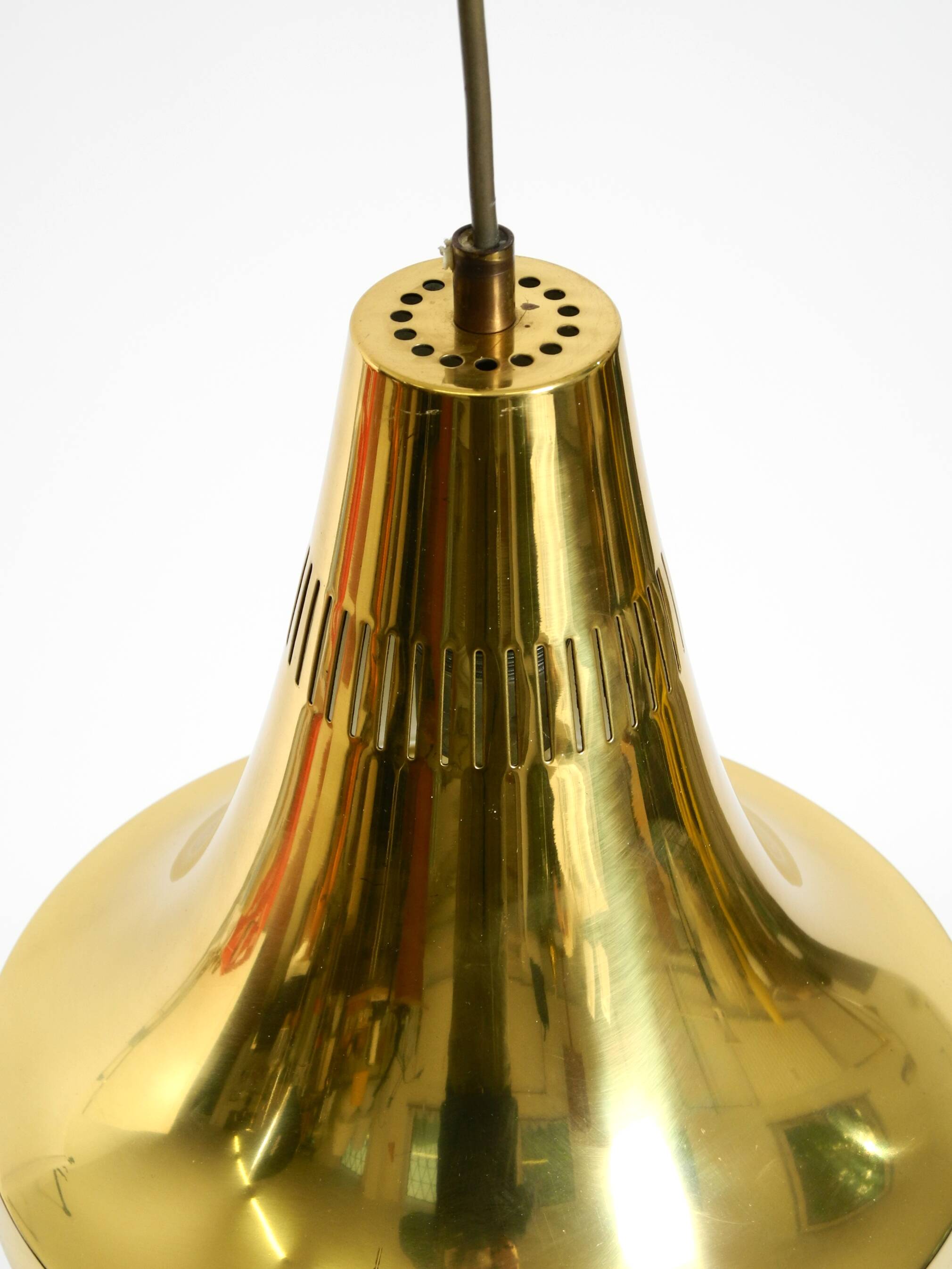 60s Hans-Agne Jakobsson brass pendant lamp Model T 598, by Markaryd Sweden