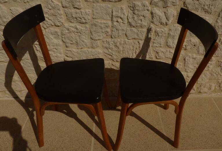 2 chaises Lutherma et 2 chaises Bauman de style en bois