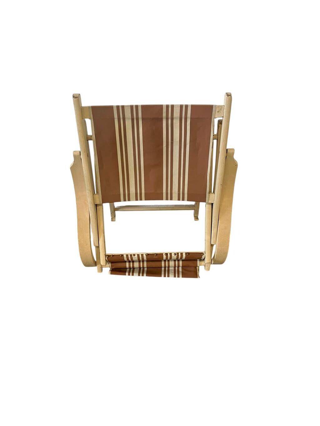 Chaise de plage/camping pliante vintage en bois