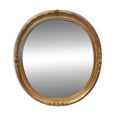 Miroir ovale biseauté bois doré style Louis XVI XIXe siècle