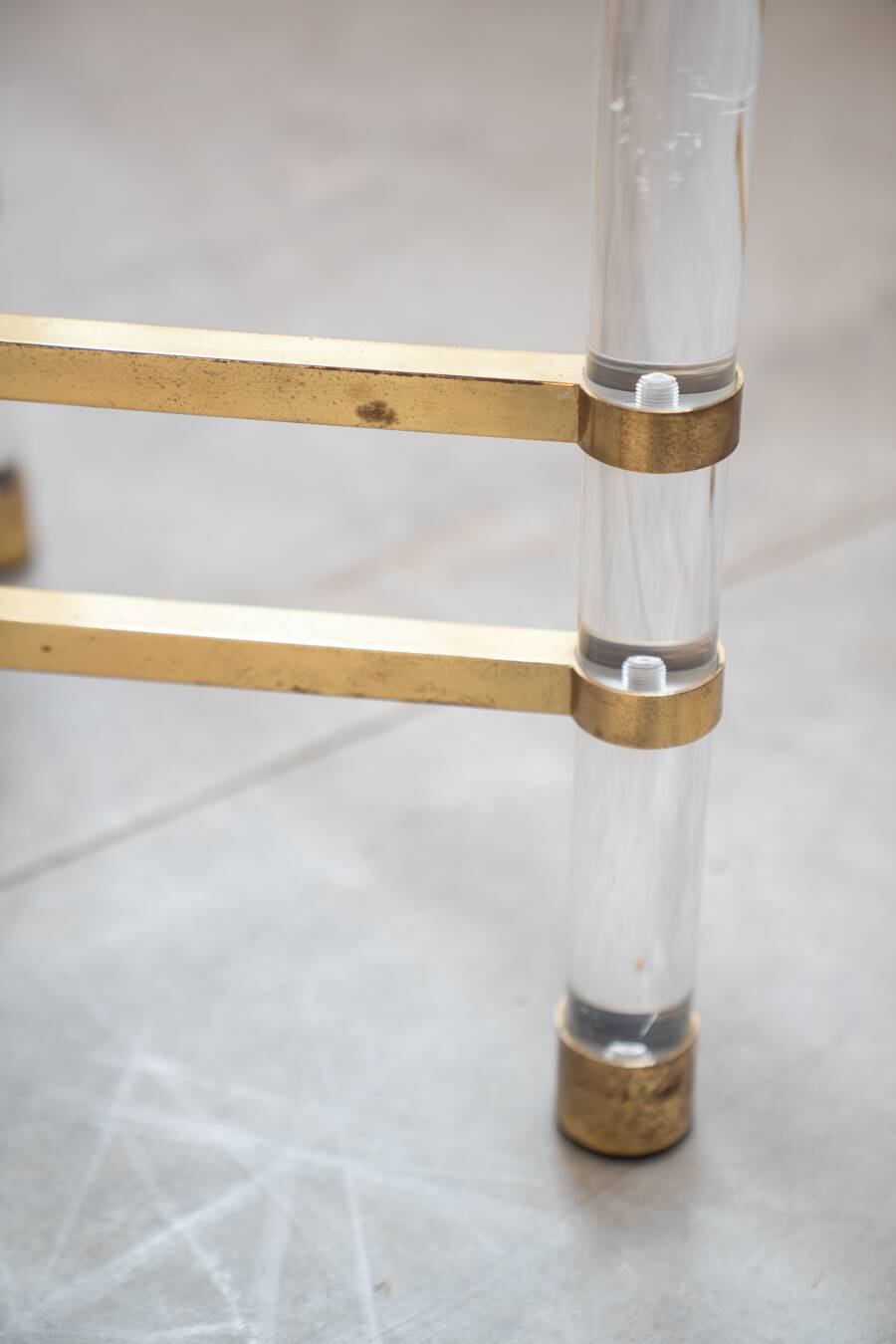 Hexagonal glass table by Sandro Petti, for Angolometallarte, 1970