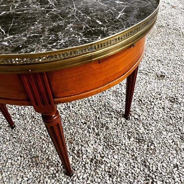 Games table or side table marble and walnut