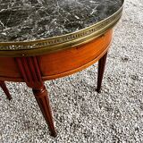 Games table or side table marble and walnut