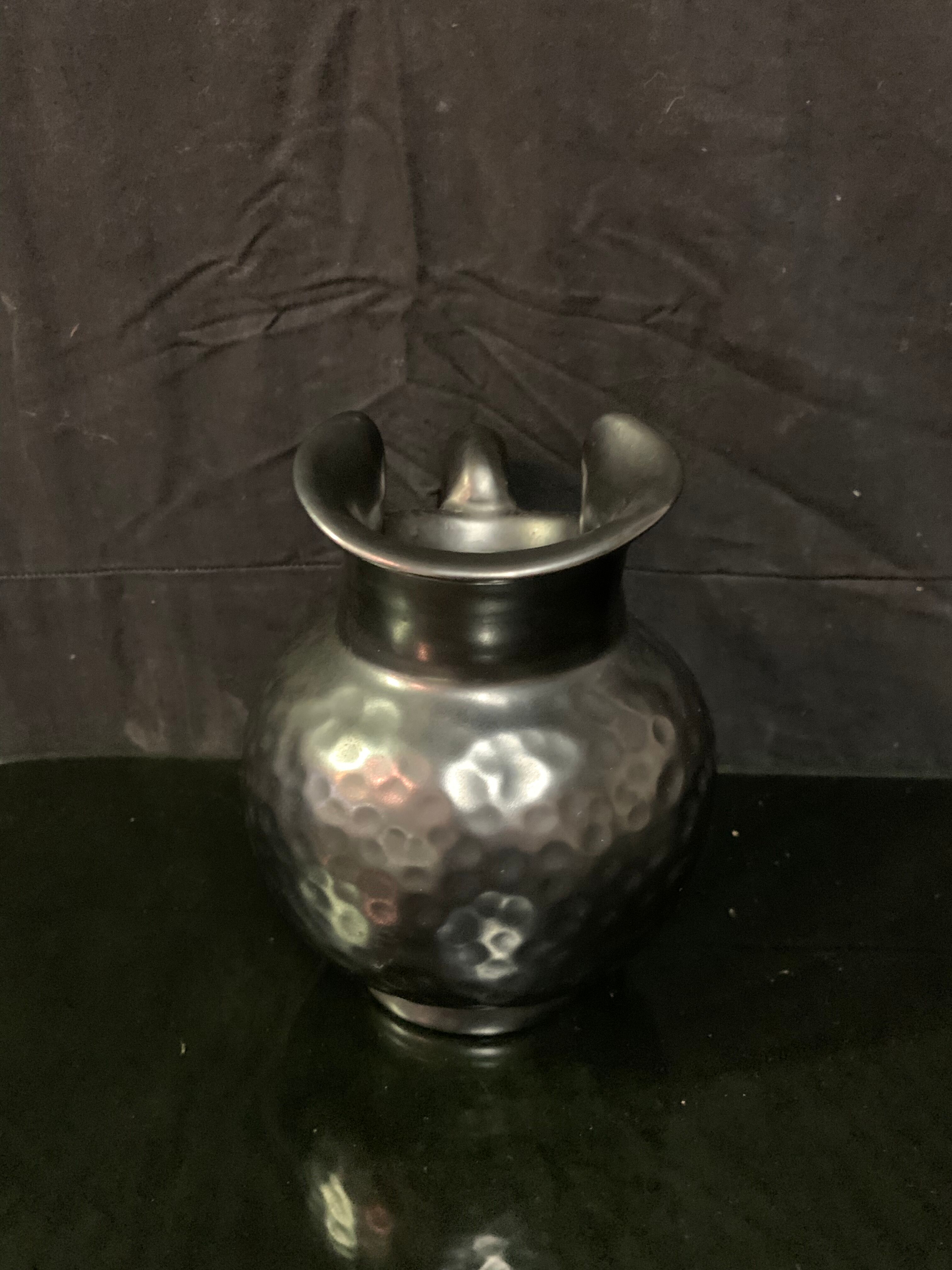 Vallauris pitcher in black enamelled ceramic