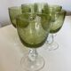 Set de 6 verres à vin 1970 en verre bullé vert