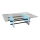 1980s White Marble Rectangular Coffee Table Postmodern Glass