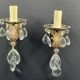 Pair of old wall sconces with tassels and brass. high 26 cm