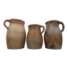 Set of 3 farm milk jars, old stoneware