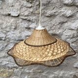 Vintage wicker pendant light