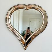 Large vintage Spanish Venetian-style wall mirror, brass, 1980s Hollywood Regency