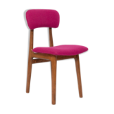 Fuchsia wool chair, beech wood, Rajmund Halas, Europe, 1960s