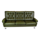 3 pers. sofa in dark green leather with chrome legs from 1970s