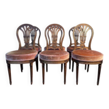 Set of 6 Louis XVI oak “Montgolfière” chairs