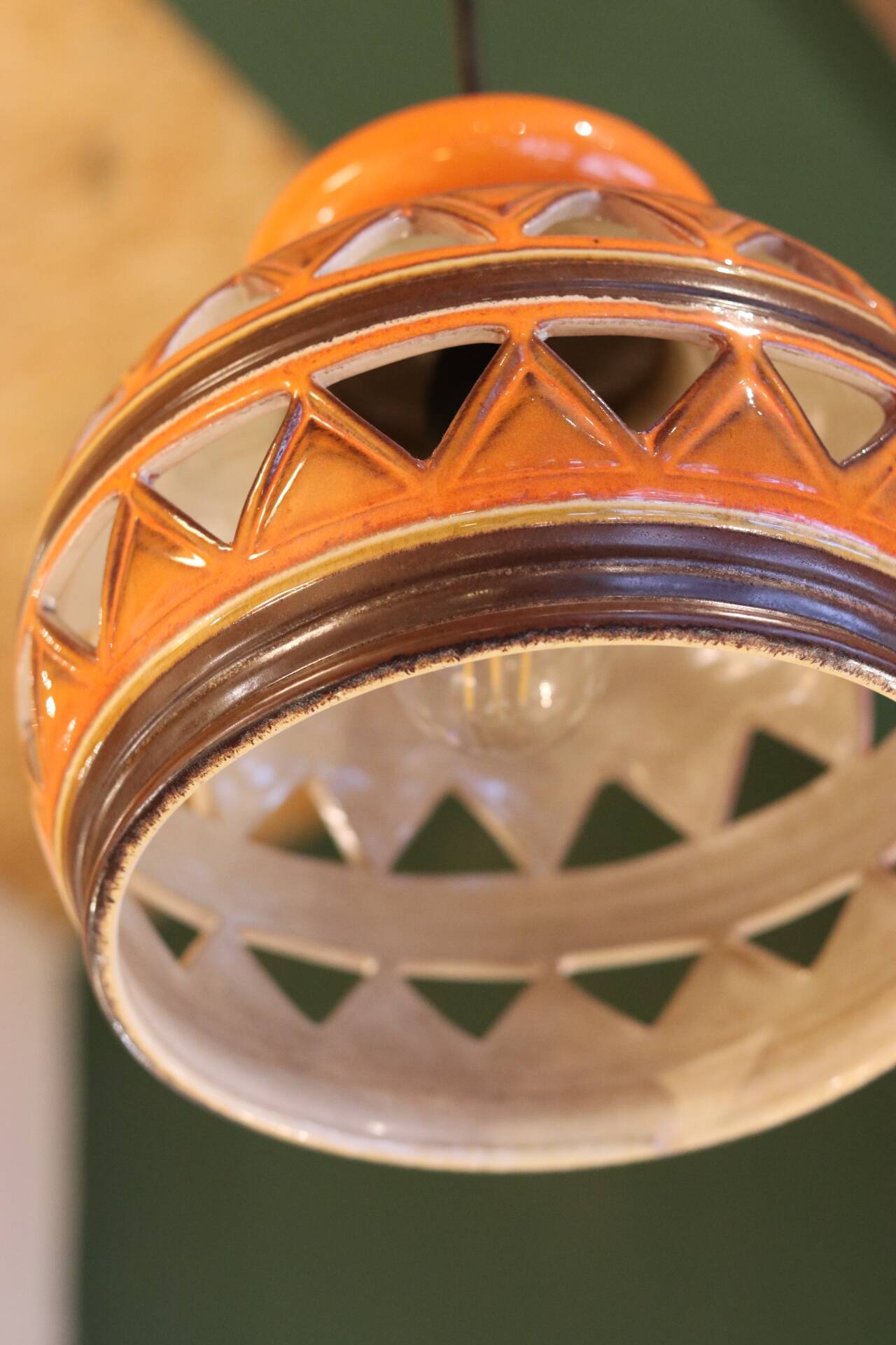 Vintage ceramic chandelier 1960