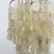 Mid-century mother of pearl Capiz shell Verner Panton style hanging lamp, 1970s