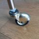 Table trolley for vinyls or magazines in gold metal and formica